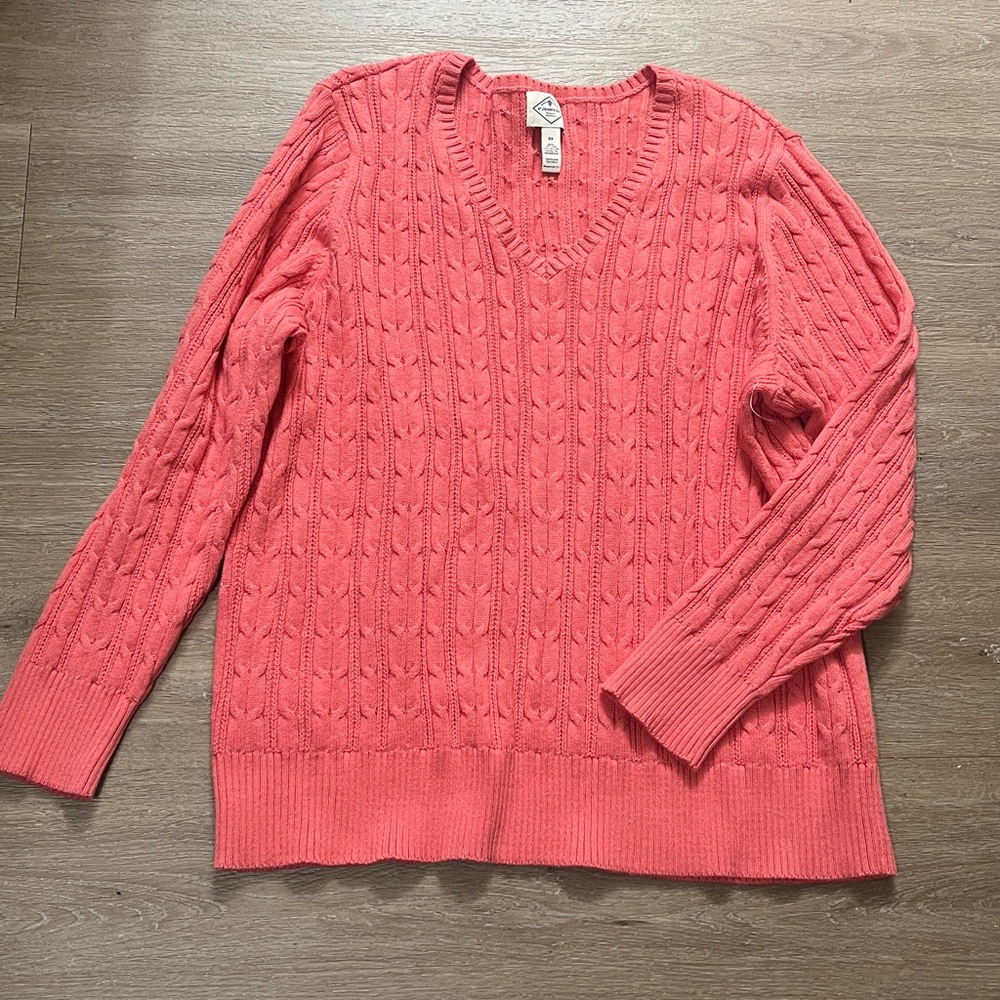 St. John's Bay Pink Cable Knit Sweater